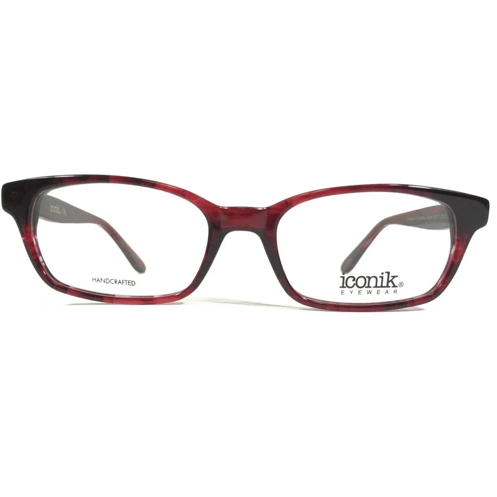 Iconik Eyeglasses Frames Colette C01 Black Red Tortoise Horn Rim 50-17-135